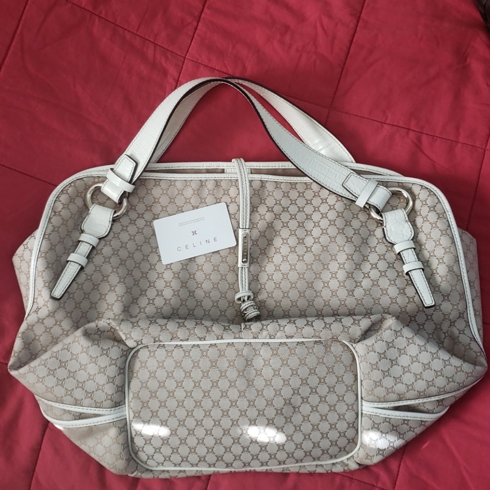 Celine macadam jacquard tote brown blend hobo bag - Picture 6 of 12